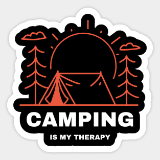 Camping is my therapy Sticker